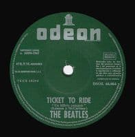 THE BEATLES Ticket To Ride Vinyl Record 7 Inch Odeon 2019